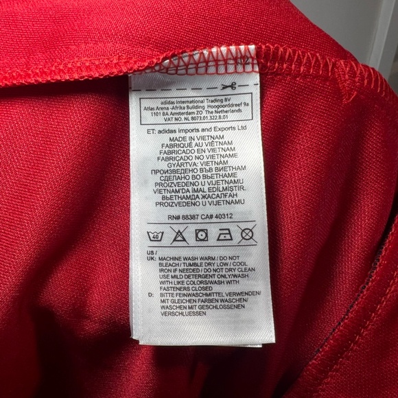 Adidas Mens Climalite Full Zip Training Track Jacket Red Thumbholes NEW Size XL - Picture 16 of 16